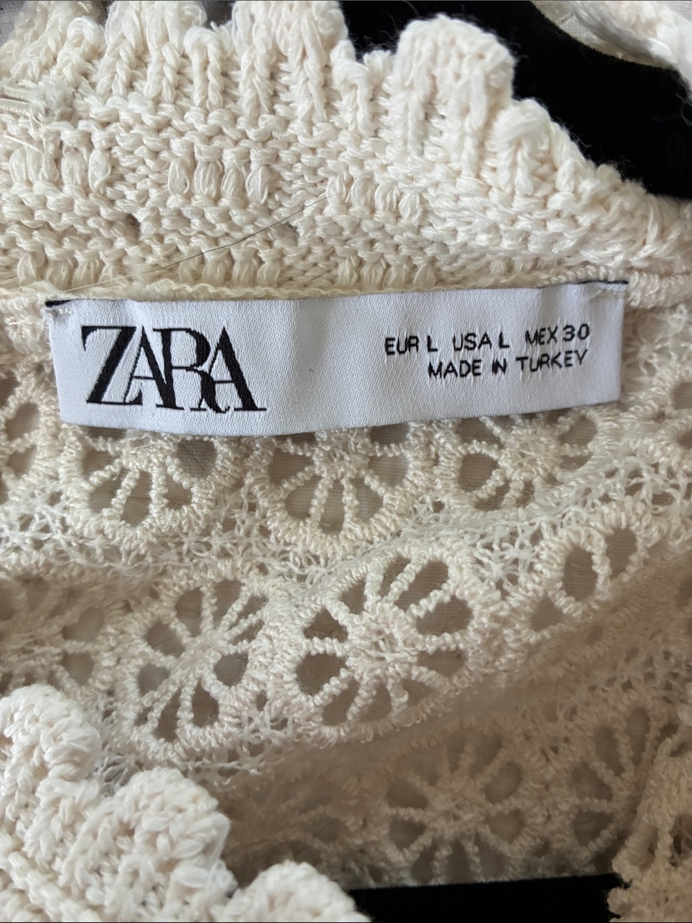 Zara Sleeveless Cropped Tank Cream Floral Lace Yoke knit read size - Picture 2 of 11